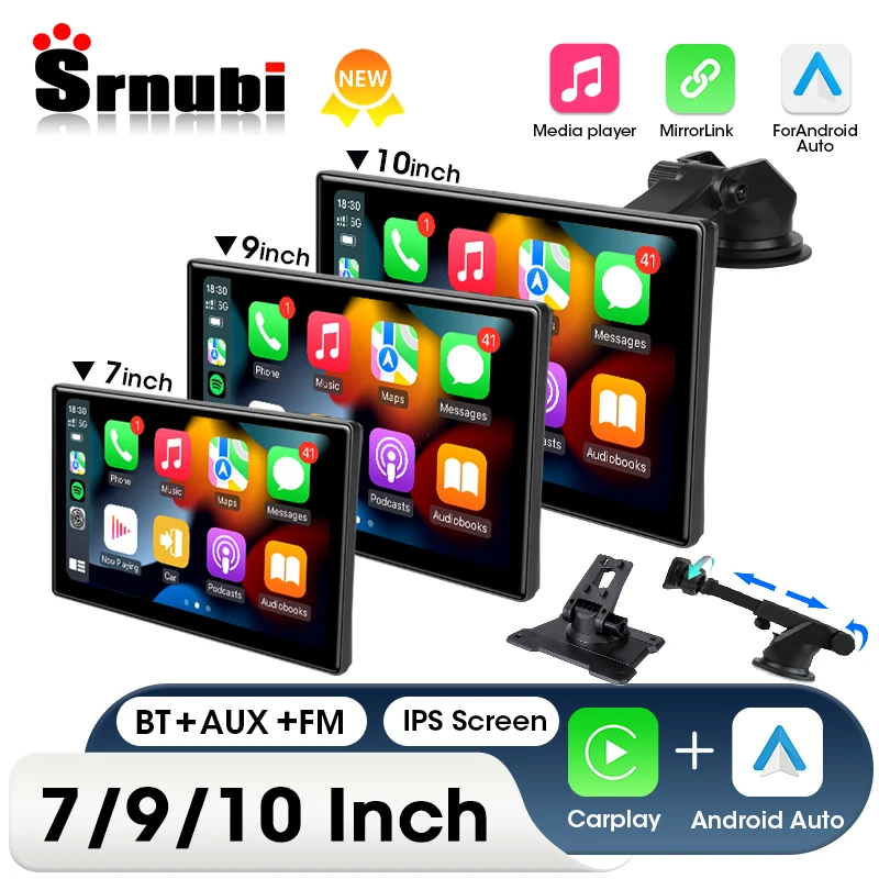 7/9/10 Zoll Carplay Auto Smart Screen Multimedia Video Player Wireless Carplay Android Auto Autoradio für Apple Android Stereo Image