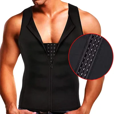 Männer Abnehmen Modellierung Gurt Gürtel Abnehmen Korsett Weste Kompression Shapewear Schlank Dreireiher Top Fett Brennen Weste Image