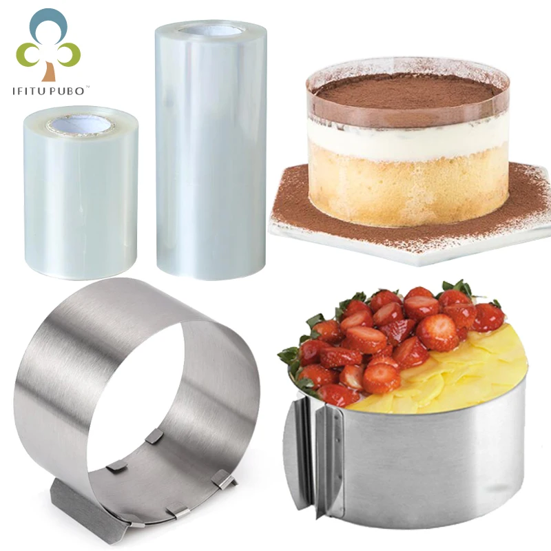 Einstellbare Mousse Ring Runde Form Mousse Kuchen Rand Kragen Film Küche Zubehör DIY Backen Werkzeuge Kuchen Dessert Dekoration GYH Image