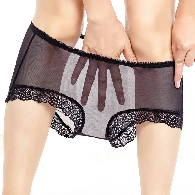 Ropa Interior Femenina Unterwäsche Frauen Höschen Plus Größe 4XL Weiche Spitze Mesh Voll Transparent und Dünne Sexy Höschen Dessous Image