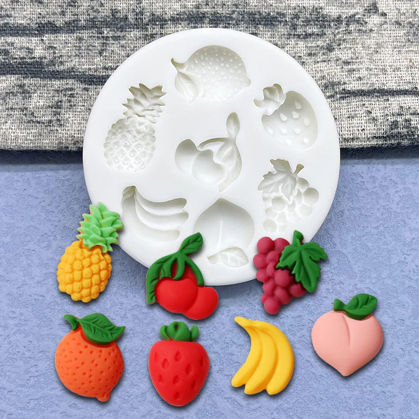 Banana Lemon Strawberry Grape Cake Silicone Sugarcraft Mold Resin Tools Chocolate Cupcake Baking Fondant Cake Decorating Tools