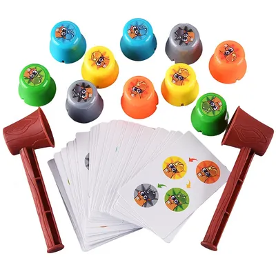 Quick Stacking Cup Game 20 Challenges Color cognition Children's Puzzle Hammering Gopher Party Game Toys for kids Competition