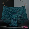Sous-vêtements femmes taille haute lingerie sexy femmes évidé dentelle grande taille culottes slips ropa intérieur femenina ropa mujer