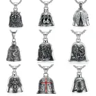 Collana vintage con ciondolo a forma di campana con croce di Gesù cristiano, collana con campana per motociclista, punk, esorcista religioso, gioielli fortunati per uomo