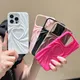 Custodia in silicone Fashion Fold Wrinkle 3D Love Heart per iPhone 15 14 13 16 Pro Max Plus 12 11 PM Soft Matter Copertura completa del telefono