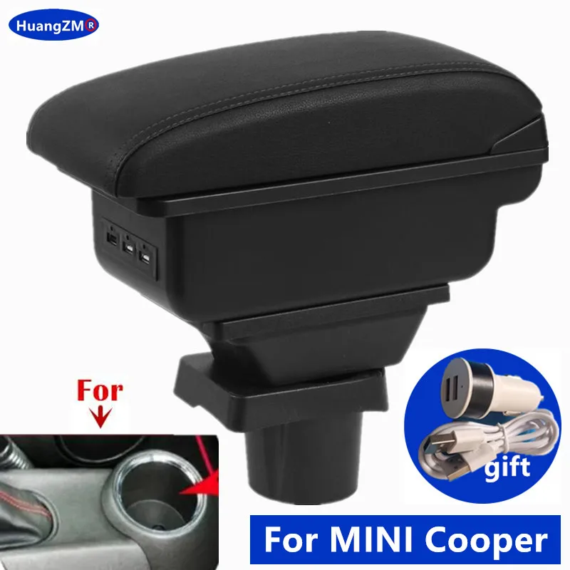 Per Mini Coupe R50 Cooper S R53 bracciolo scatola per MINI Cooper R50 R52 R53 R56 R57 R58 Auto Bracciolo scatola di immagazzinaggio interni Retrofit