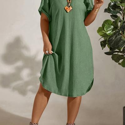 TEMU -border Plus Size Batwing Sleeve Dress L808 Image
