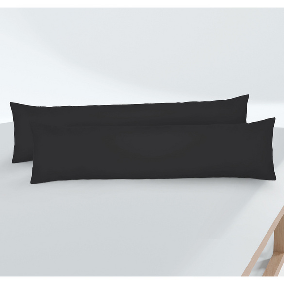 biberna Feinjersey-Seitenschläferkissenbezug Doppelpack schwarz, 2x 40x145 cm Image