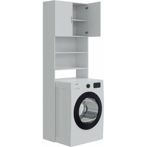 Waschmaschinenschrank Schrank Waschturm HWR Waschmaschine Trockner weiß