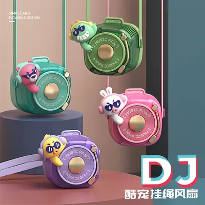 Mini fan Cartoon halterneck fan summer fun student usb charging handheld lazy portable bladeless
