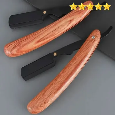 【Hot sales】Beard Shaver Rosewood Fold Stainless Steel Beard Shaver Shave The Face Portable Folding