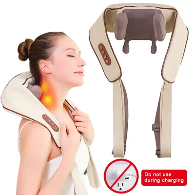 Neck shoulder Massager Deep Tissue shiatsu Back Massagers with Heatfor Pain Relief Electric Kneading