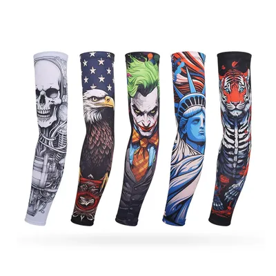 Summer Tattoo Sleeve Ice Silk Sleeves Sun-proof Running Cycling Driving Fishing Elastic Arm Cover