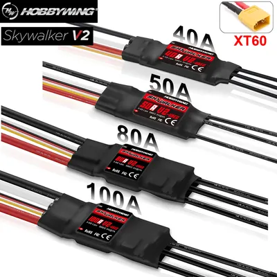 Hobbywing Skywalker Brushless ESC 40A 50A 80A 100A V2 UBEC XT60 RC Speed Controller for RC Drone
