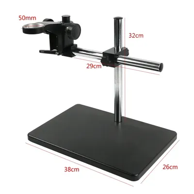 Portable Manual Focus Microscope Holder Diameter 25mm Heavy Duty Multi Axis Adjustable Metal Arm