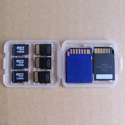 1pc 8 in 1 Protector Holder Plastic Transparent mini For SD SDHC TF MS Memory Card Storage Case Box