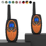 Two Way Radios for Adults Wishouse M880 FRS Walkie Talkie Long Range 22 channels with VOX Belt Clip/Hands Free Walki Talki with Noise Cancelling (Orange 2 in 1)
