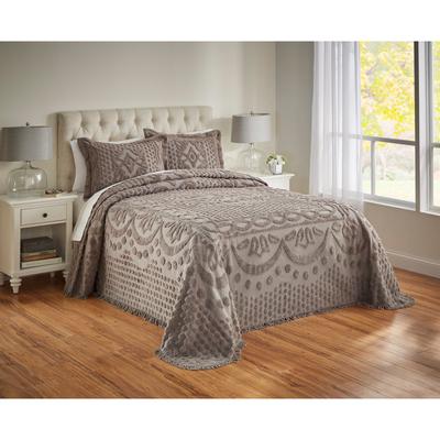 Georgia Chenille Bedspread by BrylaneHome in Gray (Size FULL)