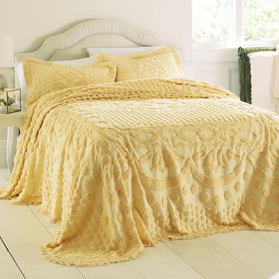 Georgia Chenille Bedspread by BrylaneHome in Sunshine Yellow (Size QUEEN)