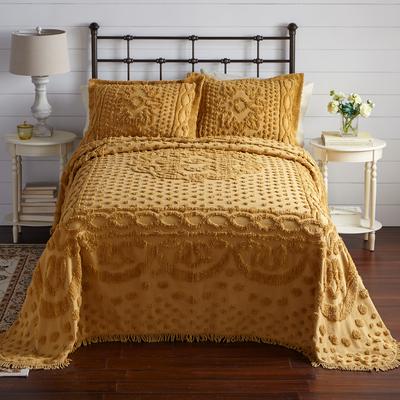 Georgia Chenille Bedspread by BrylaneHome in Gold (Size QUEEN)