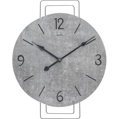 Wanduhr AMS, schwarz (schwarz, grau), Wanduhren, B/H/L: 35cm x 5cm x 48cm, Made in Germany,Wohnzimmer,Esszimmer,Küche,Arbeitszimmer,Büro,Flur Image