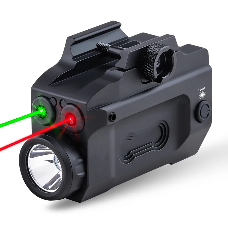 MDGRWY 600 Lumen rote und grüne Dual-Laser-LED-Komboleuchte Typ C wiederaufladbare Pistolen-taktische Taschenlampe für 20–21 mm Schiene