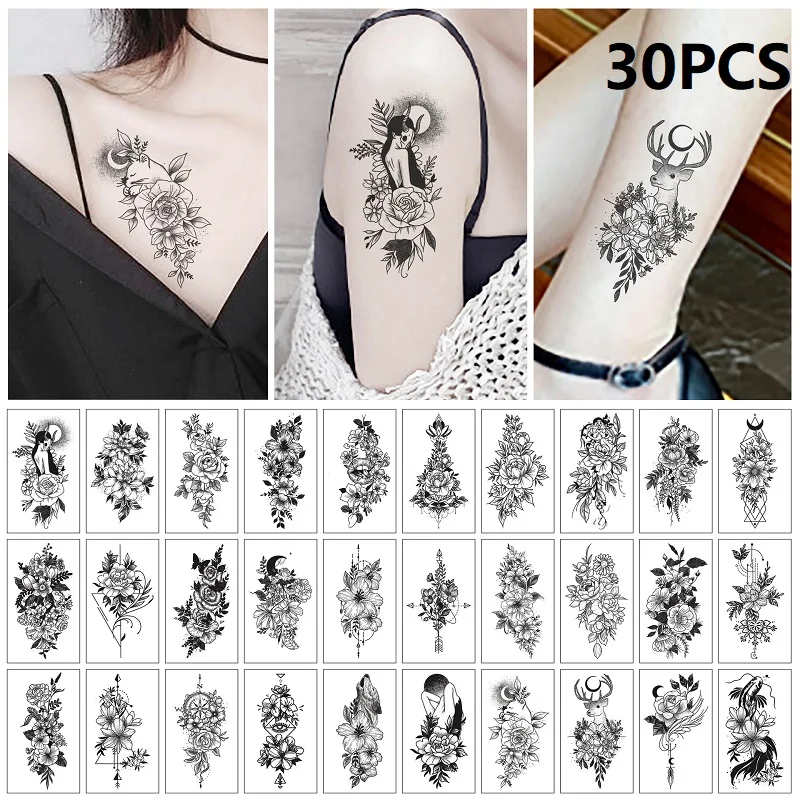 30PCS frauen Tattoo Tipps Wasserdichte Tattoos Schmetterling Tattoo Aufkleber Mini Gefälschte Tattoos Temporäre Tattoo Aufkleber ZS319 Image