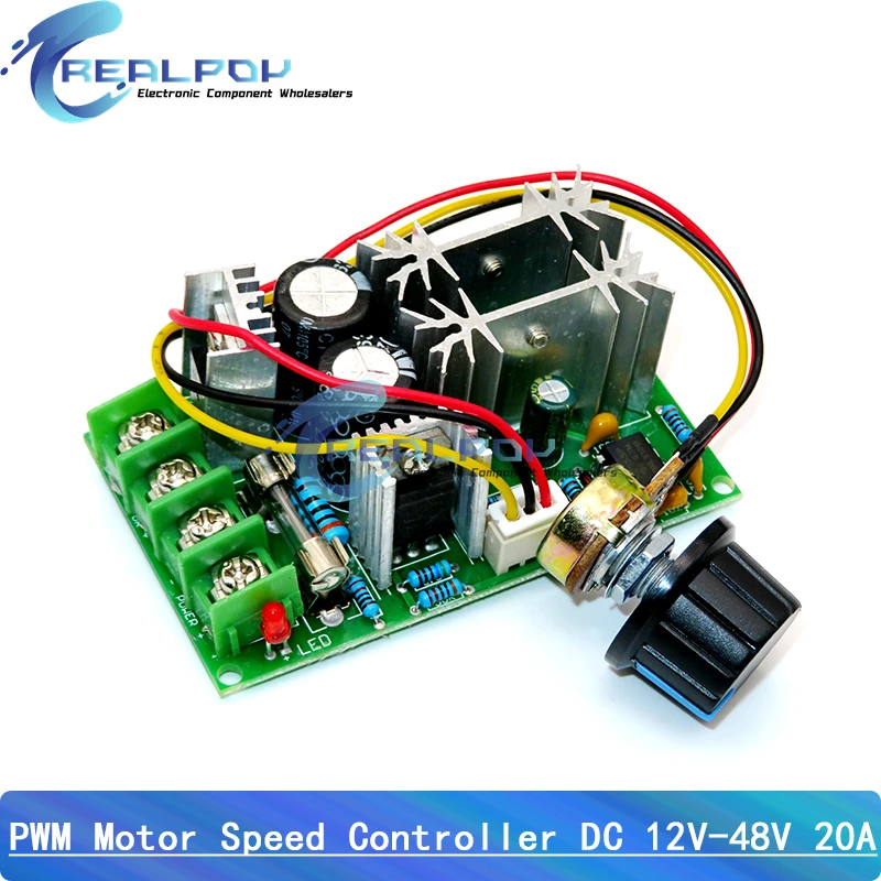 Regolatore di velocità del motore DC 10-60V DC 12V 24V 36V 48V modulo di azionamento ad alta potenza PWM regolatore di velocità del motore 20A regolatore di corrente