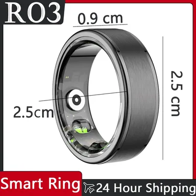 R03 Smart Ring Gesundheitsüberwachung 5ATM Wasserdichter Fingerring Multisportmodus Bluetooth Sleep Tracker Smartring für Android IOS