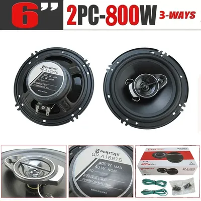 1Pair 6inch (2X 400W) 800W Car Stereo Speakers Coaxial Audio Car Speaker Quick Replacement Component Speaker Vehicle Door ﻿ ﻿
