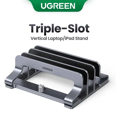 UGREEN Vertical Laptop Stand For MacBook Air Pro Triple Slots Aluminum Notebook Stand For MacBook