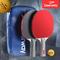 TEMU Deerway Professional Table Tennis Paddle Set - 2 Pack 3-star Premium Pong Rackets, Double-sided Rubber Blades, Pu Material, Includes Carry Case And 3 High-performance Balls