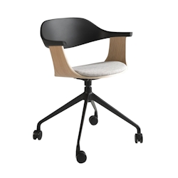 AC ANGEL CERDA Angel Cerdá Bürodrehstuhl aus hellgrauem Stoff und schwarzem PVC 4130C Image