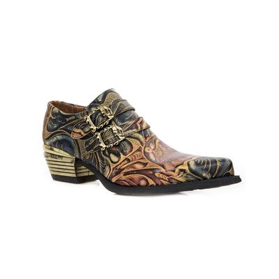 New Rock geprägte Vintage-Schuhe aus schwarzem Leder mit Schnallen – M-7960-S14 Image