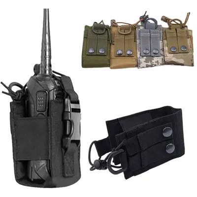 2024 Tactical Radio Pouch Hunting Walkie Talkie Holder Interphone Hanging Bag Molle Nylon Magazine