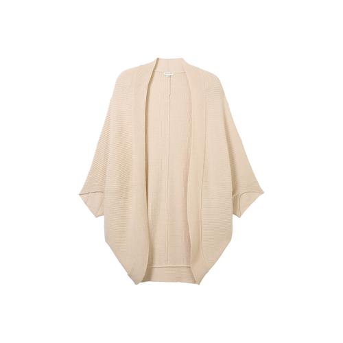 TOM TAILOR Damen Oversized Cape-Cardigan, beige, Uni, Gr. ONESIZE