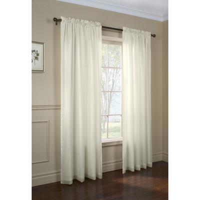 Wide Width Rhapsody Lined Light Filtering Rod Pocket Curtain Panel by Thermavoile in Ivory (Size 54