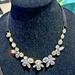 J. Crew Jewelry | J. Crew Black Ribbon Gold Crystal Rhinestone Tie Necklace | Color: Black/Silver | Size: Os