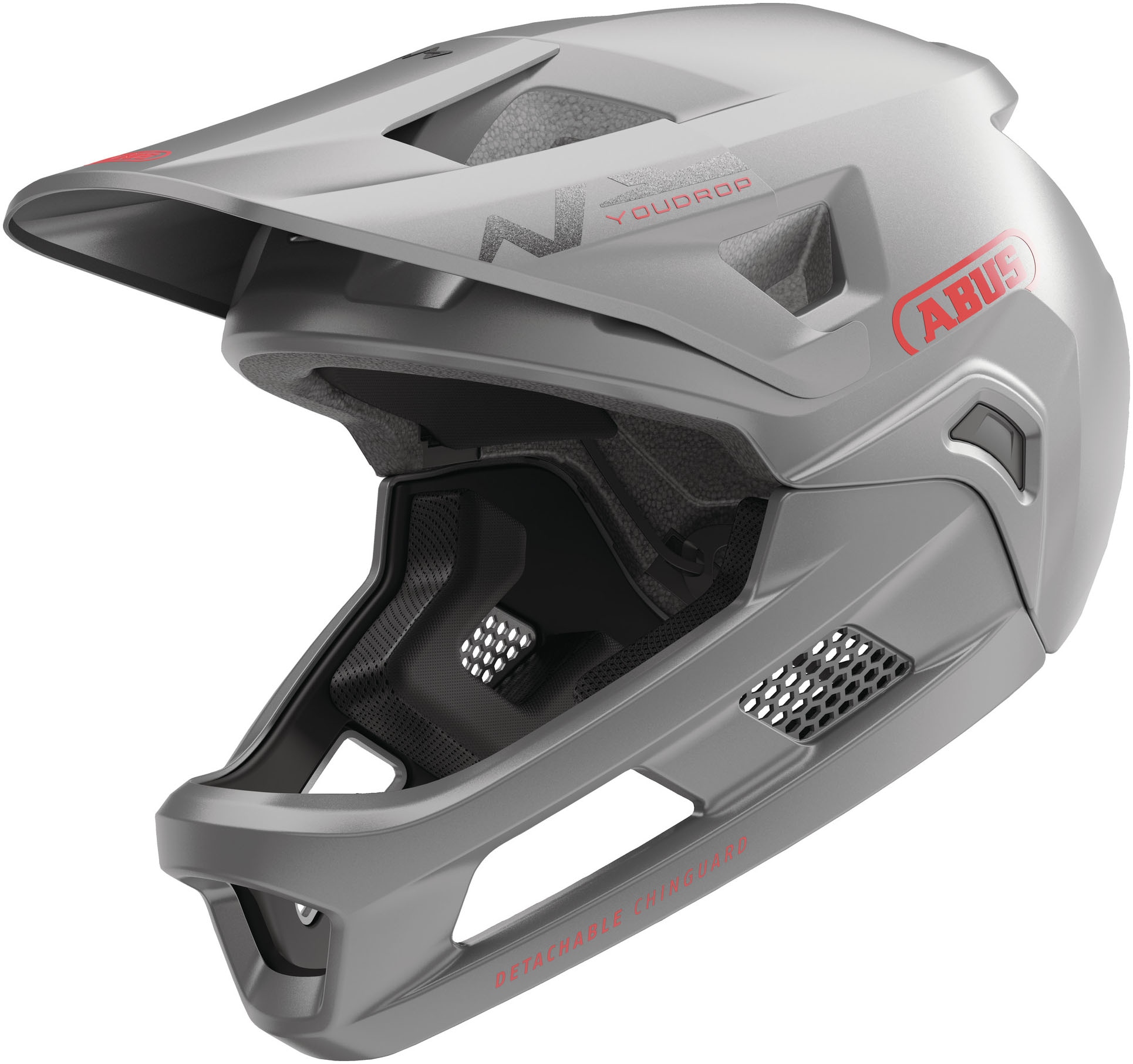 Kinderfahrradhelm ABUS "YOUDROP FF" Gr. S, silber (ti silber), Helme, Kinder, S Kopfumfang: 48cm - 55cm Image
