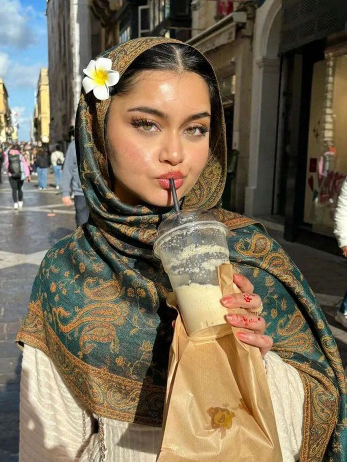 Böhmen Pashmina Hijab Schal Lange Muslimischen Kaschmir Schal Weiblich Foulard Weiche Turban Kopf Wraps Für Frauen Stirnband Luxus Marke Image