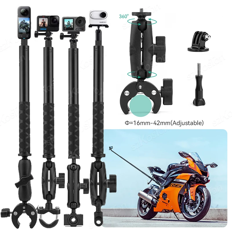 Motorrad Fahrrad Kamera Halter Lenker Halterung Fahrrad Halterung für GoPro 13 12 11 10 9 8 DJI Action 6 5 Pro NANO Insta360 X5 X4 Image