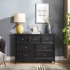 Farmhouse Organizer 7 Drawer Dresser TV Stand Cabinet with Anti-tipping Device and Unique Feet Design, Perfect for Living Room