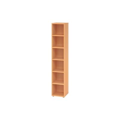 bümö Regal Buche, Standregal aus Holz für 6 Ordnerhöhen - Bücherregal groß 40 cm schmal, Aktenregal für Ordner & Bücher, großes Büroregal, Holzregal, Image