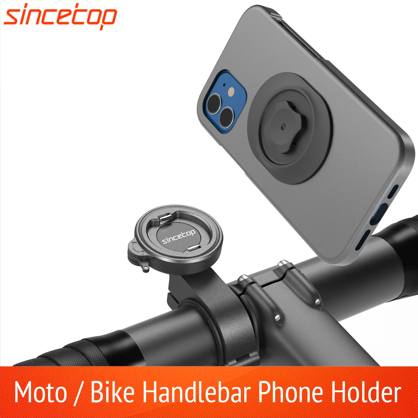 Supporto per telefono per bici, supporto per telefono per manubrio moto, blocco e sgancio rapido per montagna/bicicletta da strada/MTB/scooter/supporto per telefono elettrico