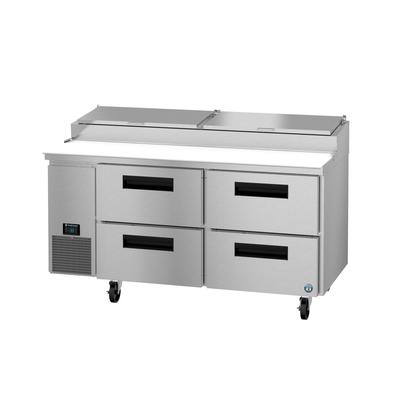 Hoshizaki PR67B-D4 67" Steelheart Pizza Prep Table w/ Refrigerated Base, 115v, Refigerated Base, 4 Drawers, Stainless Steel