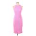 Fashion Nova Cocktail Dress - Midi Mock Sleeveless: Pink Solid Dresses - Women's Size Small