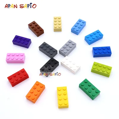 200pcs 2x4 Dot DIY Building Blocks Thick Figures Bricks Educational Creative Size Compatible With