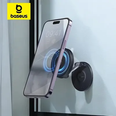 Baseus Magnetic Wall Holder Phone Stand Magnet Suction for iPhone 15 14 Pro Max Adjustable Mobile