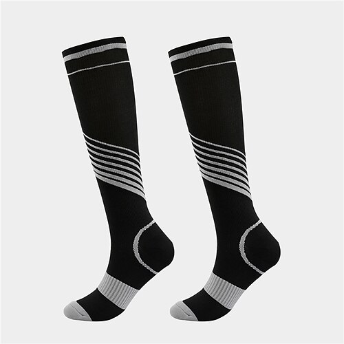Kompressionsstrümpfe Sportsocken laufsocken 1 Paar Farbblock Herren Röhrensocken Rutschfest Atmungsaktiv Schweißableitend Komfortabel Fitnesstraining Basketball Laufen Joggen Radsport Sport Farbblock Image