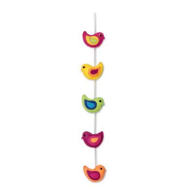 Sweet Flock,'Handcrafted Bird-Themed Colorful Felt Mobile'